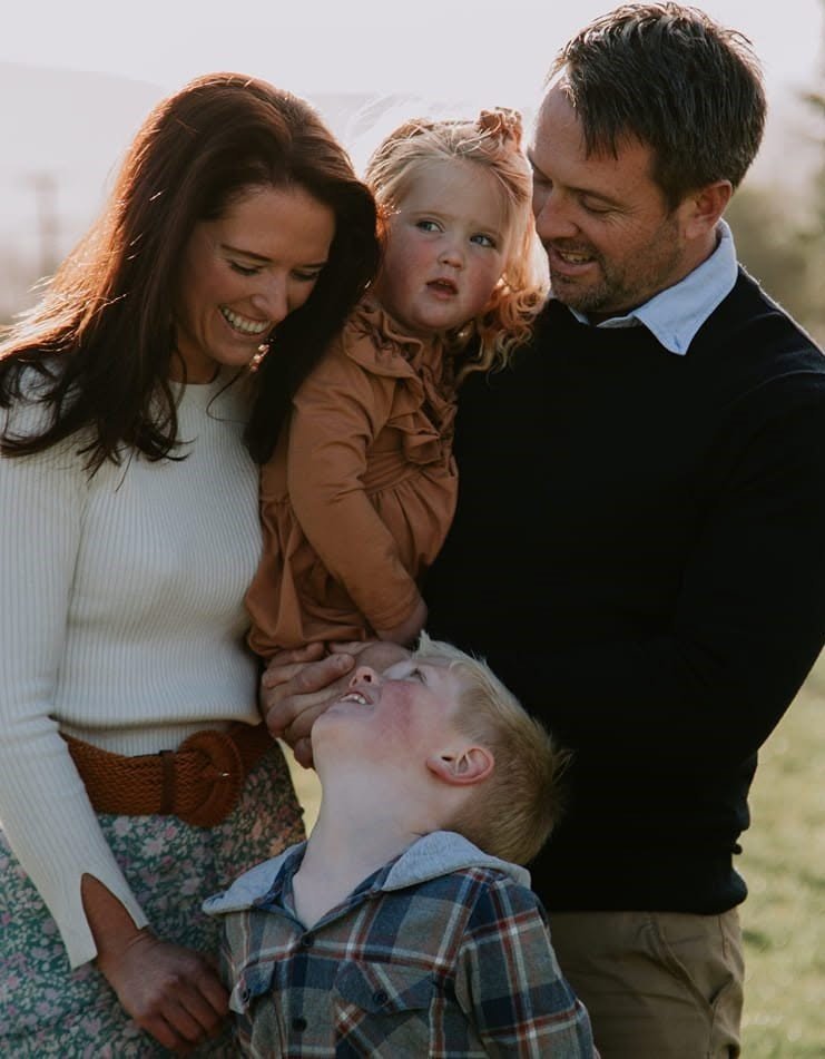 Rebecca, Glenn, Harvey and Mckenzie together outdoors